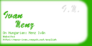 ivan menz business card